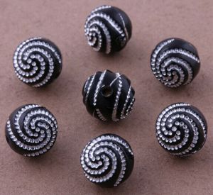 Jewel - תכשיטים ויהלומים חרוזים 100 pcs Black Acrylic Spacer Jewelry making Findings Loose beads Charms 10mm