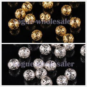 Jewel - תכשיטים ויהלומים חרוזים 200pcs 4~8mm Round Metal Spacer Beads Jewelry Making Loose Charms Findings Bulk