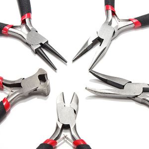 Jewel - תכשיטים ויהלומים כלי עבודה 5pcs JEWELERS PLIERS SET JEWELRY MAKING BEADING WIRE WRAPPING HOBBY 5" PLIER US