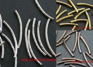 Jewel - תכשיטים ויהלומים חרוזים 40/60/100pcs Silver/Gold/Co<wbr/>pper Long Tube Spacer Beads Jewelry Making