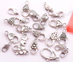 Jewel - תכשיטים ויהלומים סוגרים ולולאות 10Pcs Tibetan Silver Charms Heart Lobster Clasps & Hooks DIY Jewellery Making