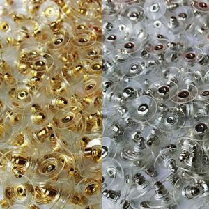 Jewel - תכשיטים ויהלומים סוגרים ולולאות 100x Earring Backs Stoppers Findings Ear Post Nuts Jewelry Findings Gold/Silver