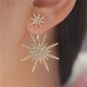 Jewel - תכשיטים ויהלומים עגילים 1 PCS Women Lady Crystal Rhinestone Dangle Gold Star Ear Stud Earring Jewelry