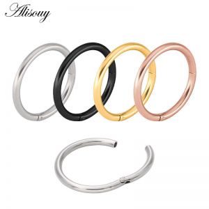 Jewel - תכשיטים ויהלומים פירסינגים New Anodised Titanium Segment Ring Nose Hoop Tragus Labret Eyebrow Stud Piercing