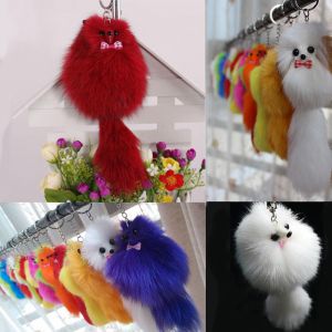 Jewel - תכשיטים ויהלומים קישוטים נתלים Womens Fake Fox Fur Pom Pom Doll Ball keychain Car Key Ring Bag Handbag Pendant