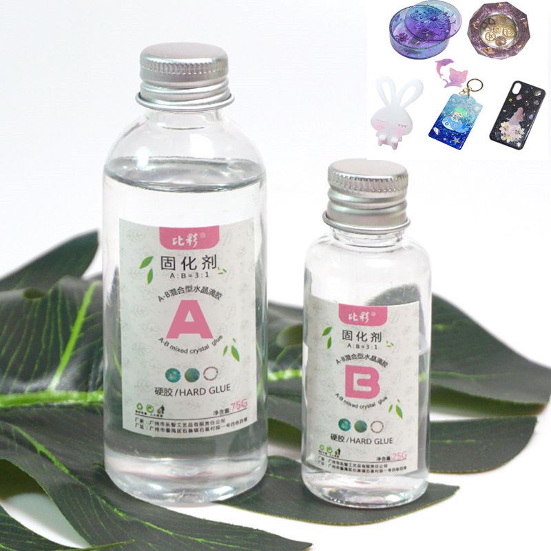 Jewel - תכשיטים ויהלומים חוטים ודבקים 1 Set Clear Resin Epoxy High Adhesive 3:1 AB Crystal Glue Resin Jewelry Making