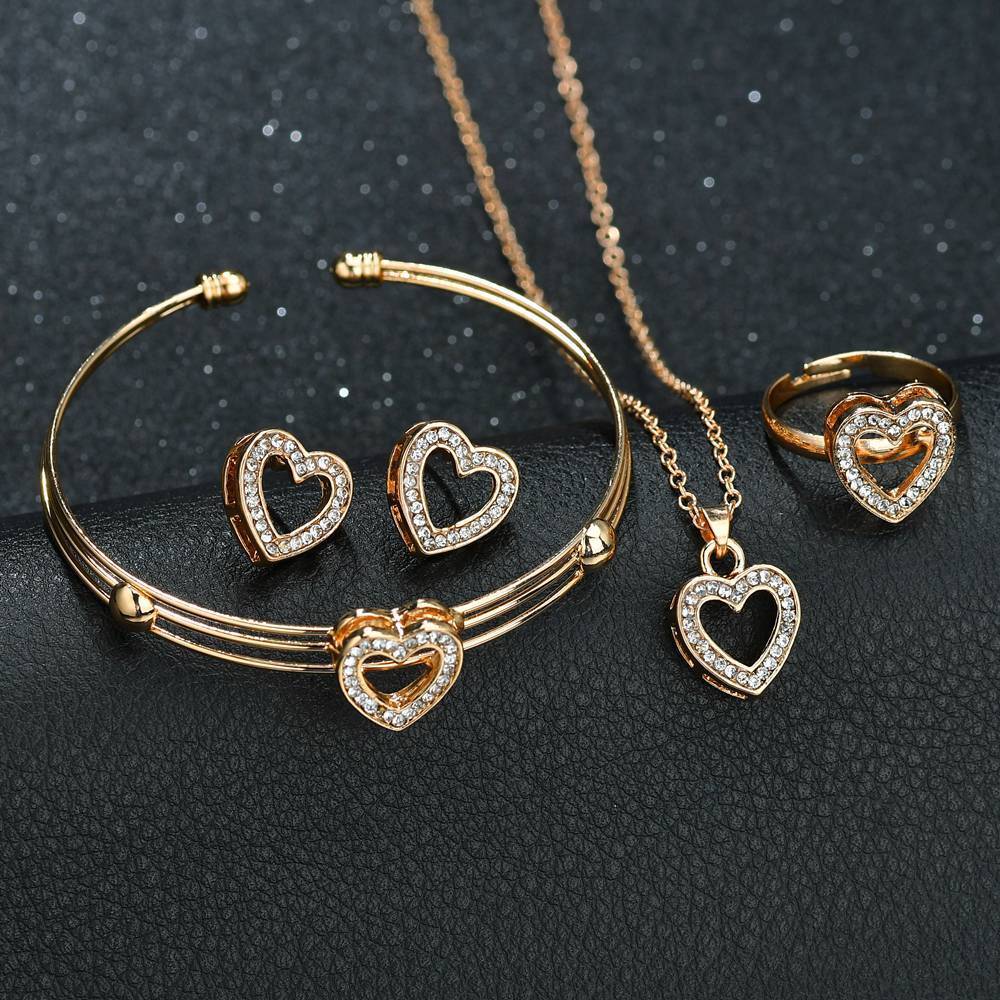 Jewel - תכשיטים ויהלומים סטים Women Girls Kids XMAS Jewelry Set Gift Necklace Bracelet & Earrings gold ring UK